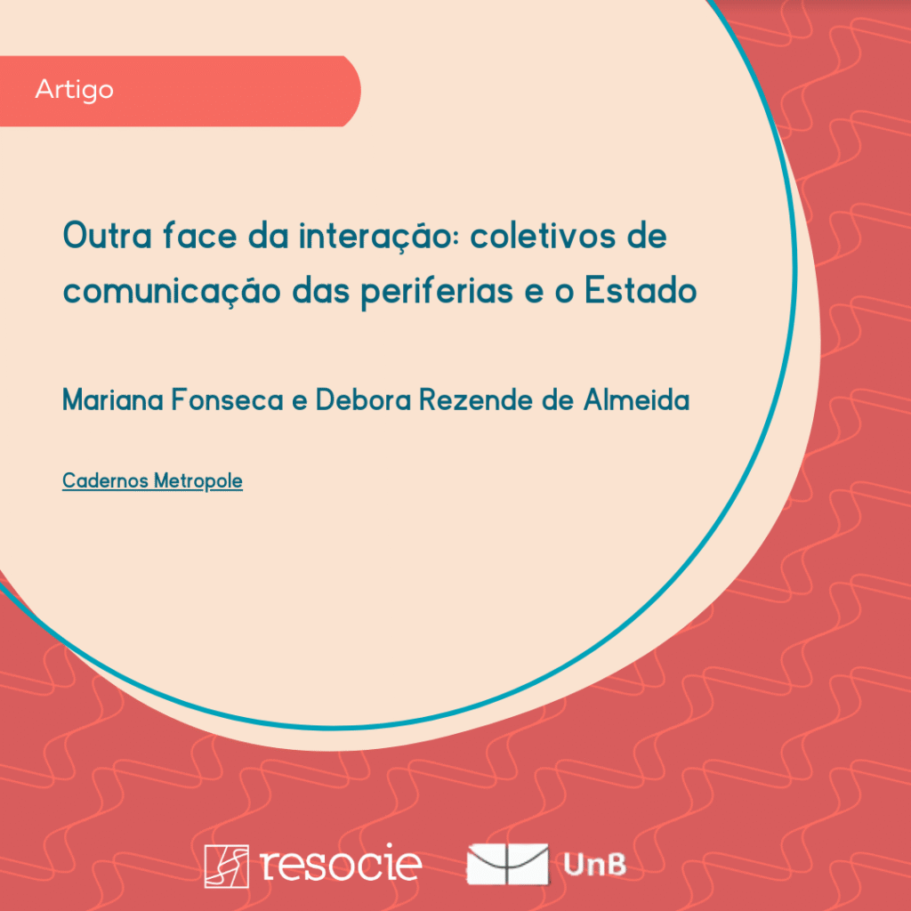 Card featuring an article by Mariana Fonseca and Debora Rezende on community communication movements in the outskirts of cities during the Covid-19 pandemic